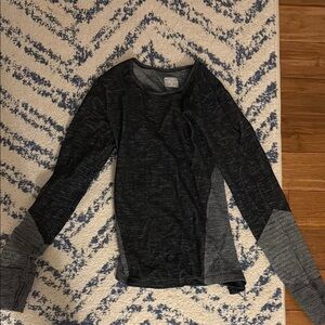 Athleta Black and Gray Long Sleeve Top